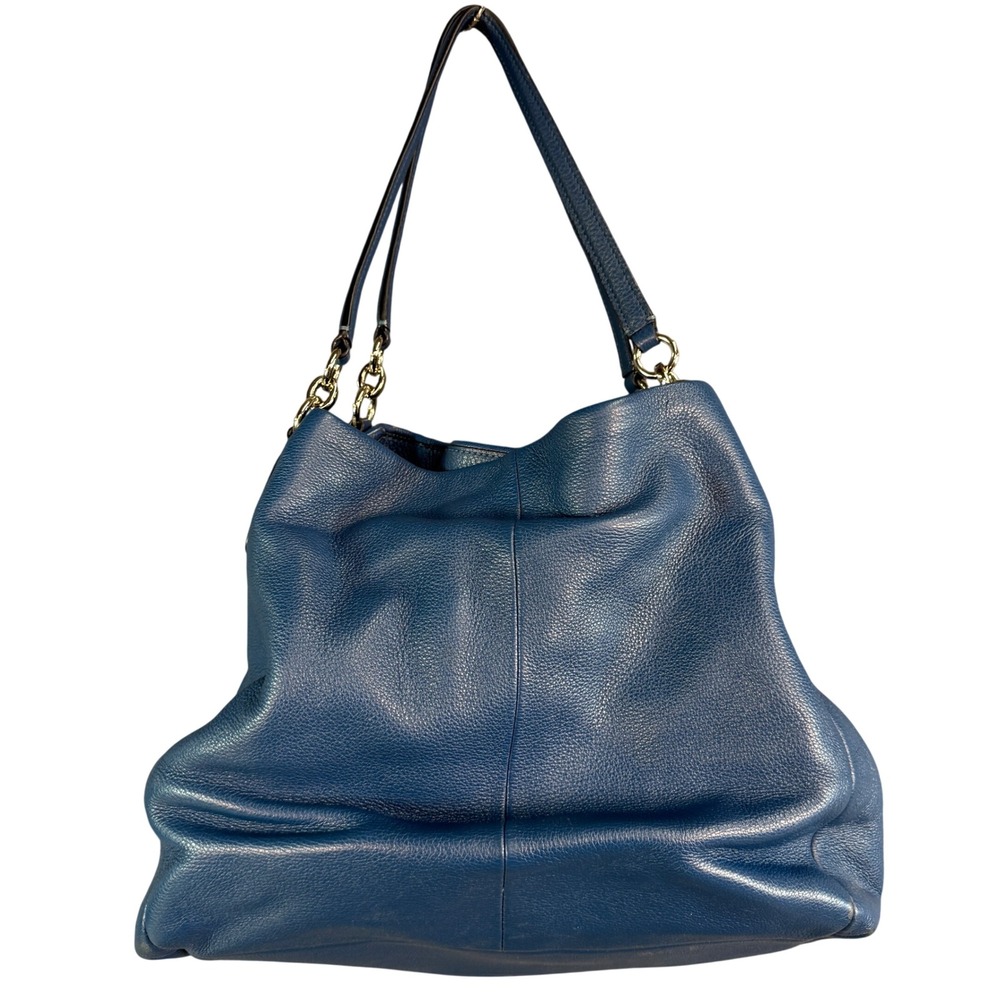 Coach Phoebe Blue Pebbled Leather Hobo Shoulder Bag F35723
